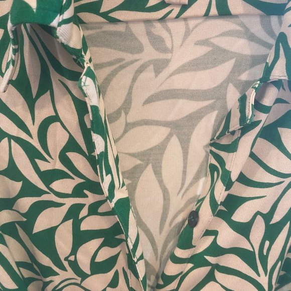 Vintage Diane von Furstenberg Green & White Dress - Picture 1 of 4